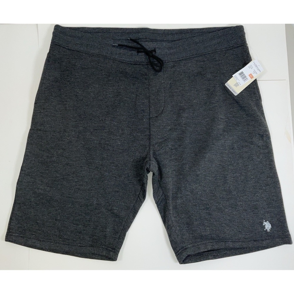 NWT Men's U.S. Polo Assn. Feel Dry Sweat Shorts Drawstring & Pockets Gray - 3XL